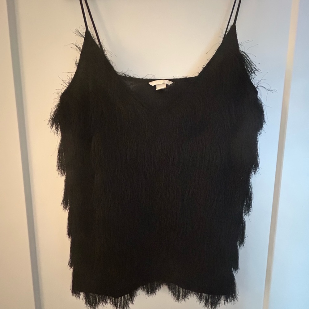 H&M women fringe black 
Good condition 
Pre owned